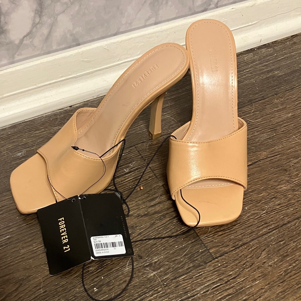 Forever 21 Nude Heeled Mules